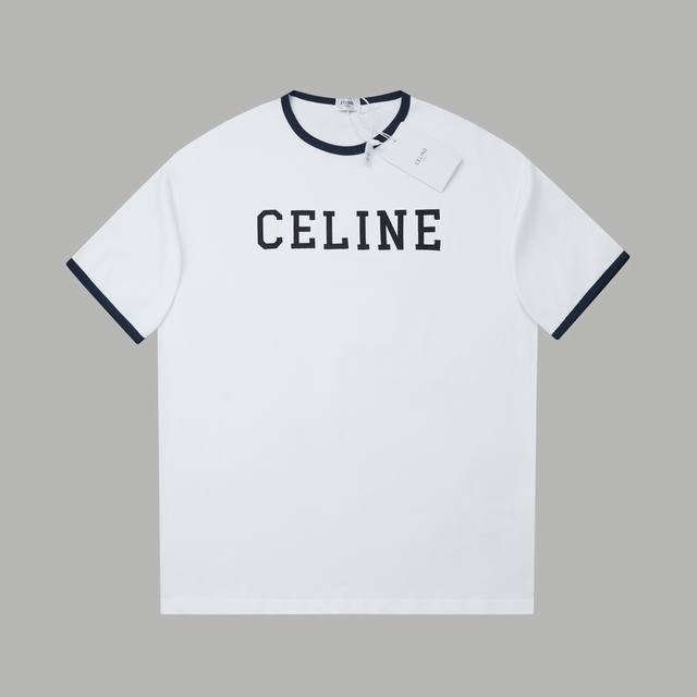 Celin* 25Ss early spring new short-sleeved shirt with letter print, a lightweigh