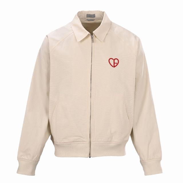 Dior Cd Heart Embroidered Short Jacket. The outer fabric is made of high-density
