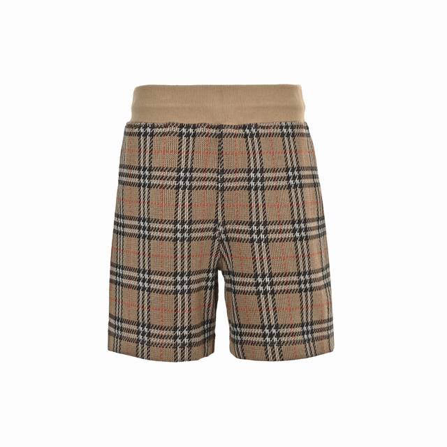 Burberry 25Ss yellow checkered blended checkered shorts are mainly made of cotto