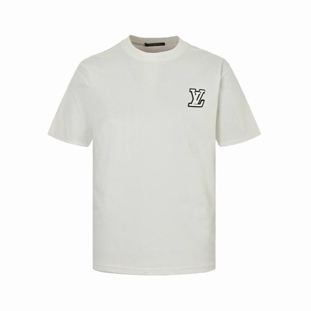 Louis Vuitton 24Ss chest embroidered letter short sleeves with high-density thre