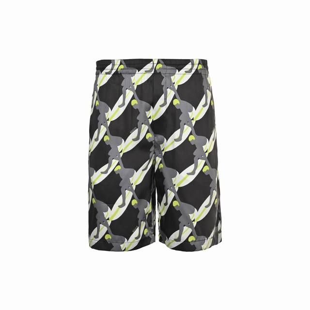 Gucci 25Ss Surf Silk Suit Shorts 2025 Gucci new shorts are made of brown, white