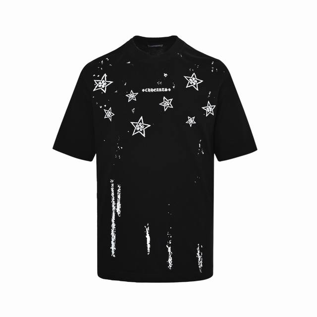 Chrome Hearts 25Ss Sanskrit star print short-sleeve fabric is made of 280g combe