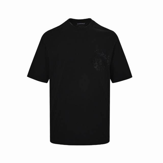 Chrome Hearts 25Ss gradient hot diamond logo short sleeves are made of 280g comb