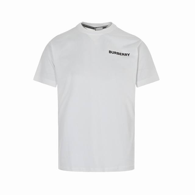 Burberry 23Ss short-sleeved shirt with a small, embossed logo print is made from