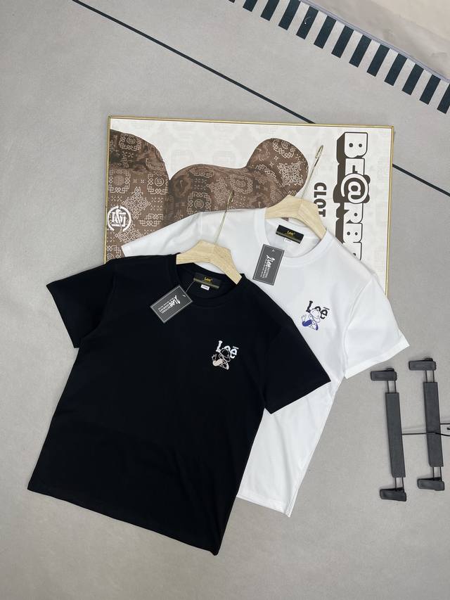 Exclusive Korean order Lee printed unisex short-sleeved T-shirt. Lee kids' lette