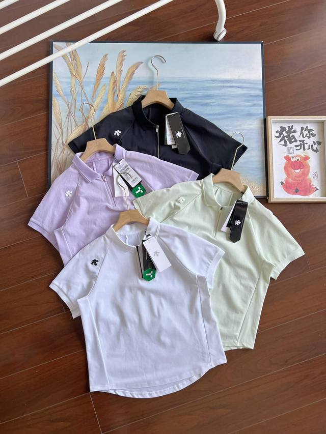 2025 Descente Outdoor Half-Zip Women's Casual Short-Sleeve Sunscreen Base Layer