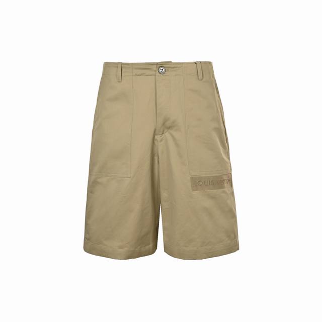 Louis Vuitton pocket patch logo cotton work shorts authentic 10939 purchase, cus