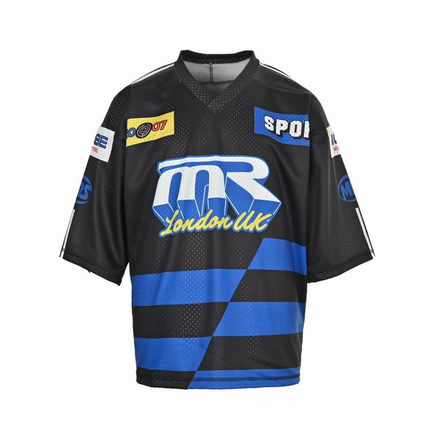 Martine Rose Mr. No. 10 jersey. This garment is made from 100% PET polyethylene