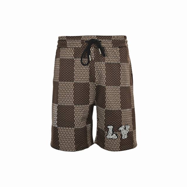 Louis Vuitton 25Ss Pharrell Collaboration Checkerboard Rhinestone Wool Shorts. T