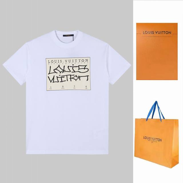 Lv Louis print embroidery new short-sleeve, high-quality nylon smooth cotton was