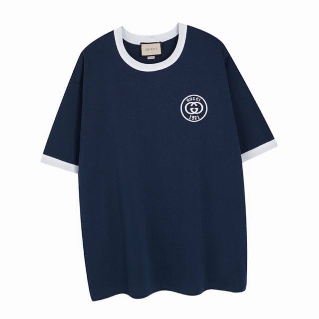 Gucci's new summer T-shirt with an interlocking double G logo and embroidered lo