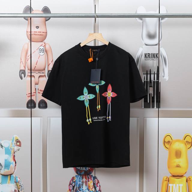 Lv Louis Spring/Summer printed short-sleeved T-shirt, made of high-quality nylon