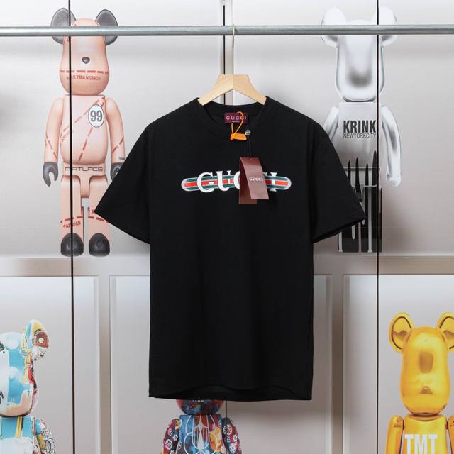 Gucci classic printed short-sleeved T-shirt made of nylon and pure cotton fabric