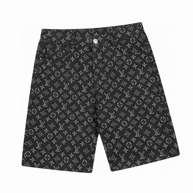 Louis Vuitton new summer old flower jacquard casual shorts five-point jeans, hig