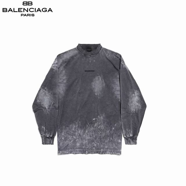 Balenciaga 25Ss paint-embroidered lettering crewneck sweatshirt, full of design,