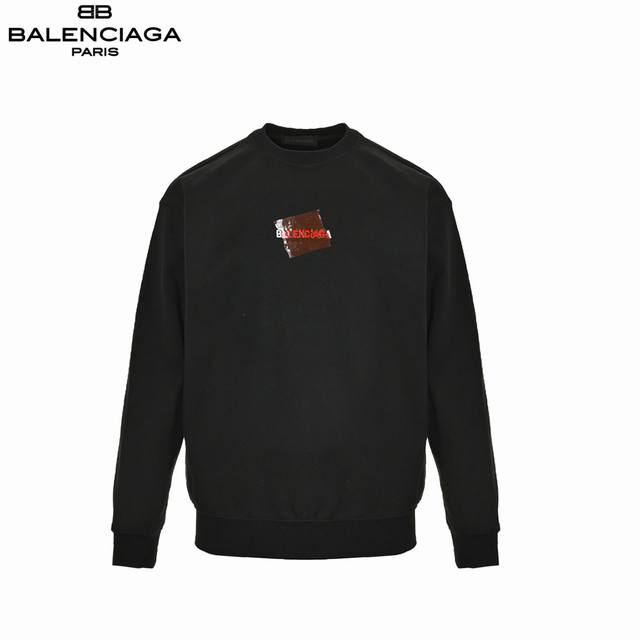 Balenciaga 25Ss tape-embroidered crewneck sweatshirt with a striking design. Wel