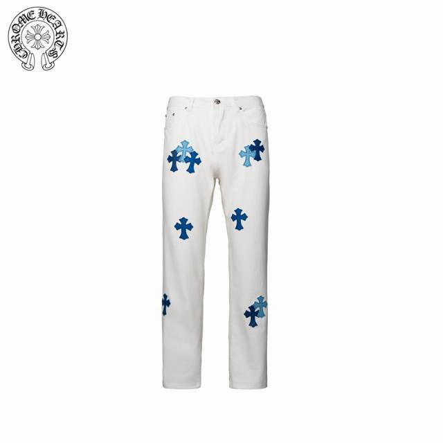 Chrome Hearts City Limited Series Sanskrit cross-patch leather jeans are a must-