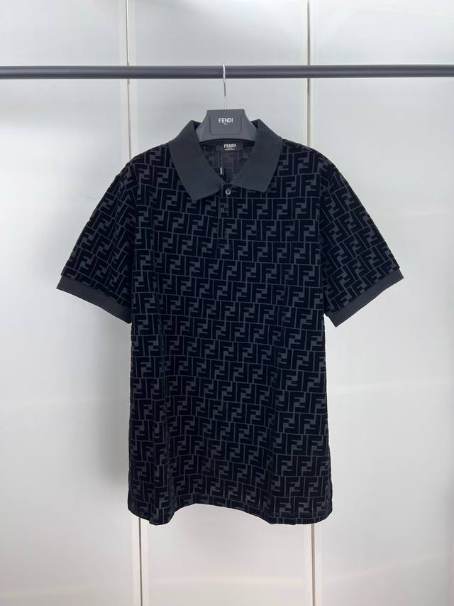 flocked Polo shirt SML