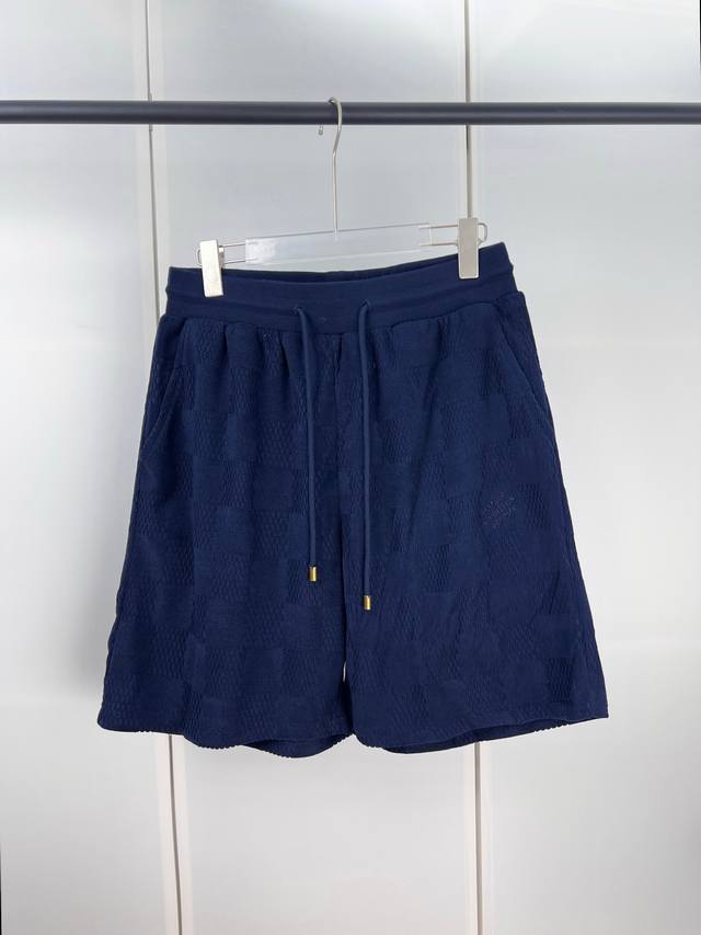 1V Louis checkerboard embroidery towel drawstring shorts SML Xl