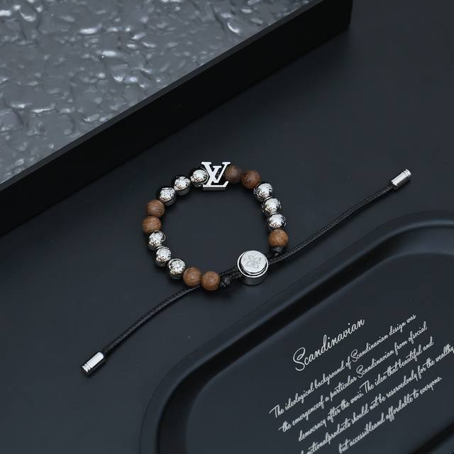 Louis Vuitton Surfin' Beads bracelet, brass, men's, silver! This new season's LV