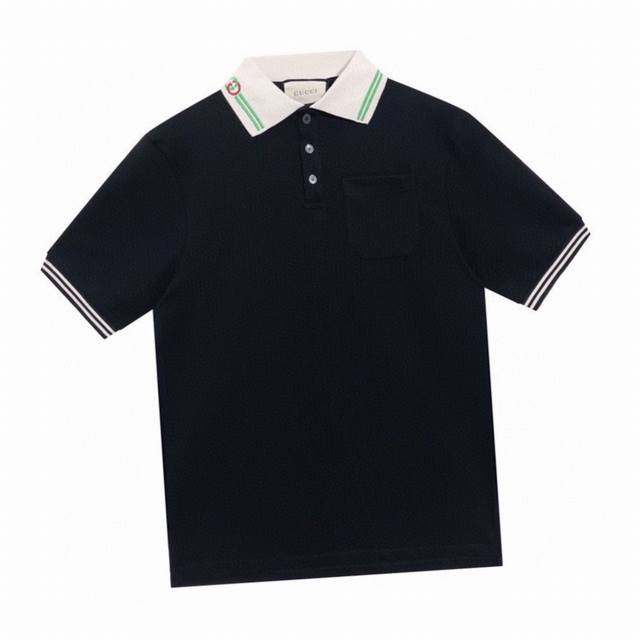 Gucci summer new style lapel double G embroidered short-sleeved Polo shirt, cust
