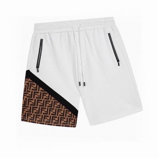 Fendi's new summer twill stitching double F full-print casual shorts look amazin