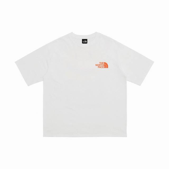 The North Face hand-painted summer orange sunrise couple short-sleeved T-shirt P