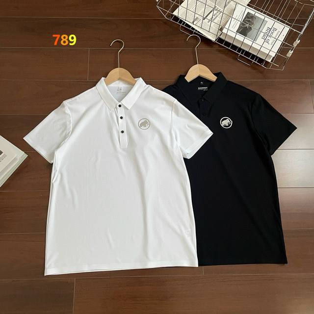 Mammoth summer new style lapel chest classic small Logo ice silk seamless short-