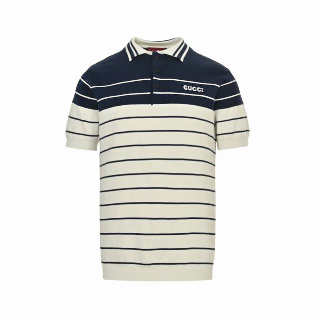 Gucci 25Ss Striped Knitted Polo Short Sleeve Gucci 25Ss new Polo shirt is crafte