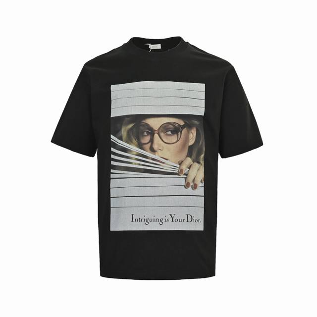 Dior 25Ss magazine cover print short-sleeved, lightweight luxury essential for m