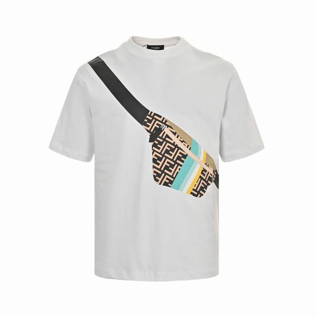 Fendi 24Ss chest-print short-sleeve top. Made with standard digital direct-to-pr