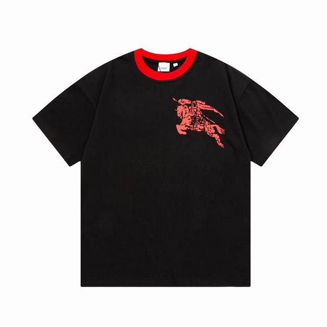 Burberry red collar with direct-printed horse logo. A refined update of the clas