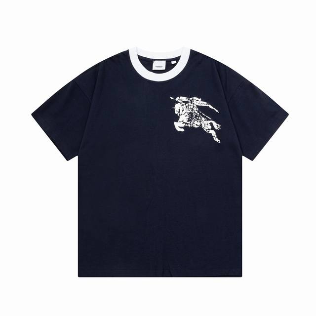 Burberry direct-printed warhorse collar with large logo. A refined update to the