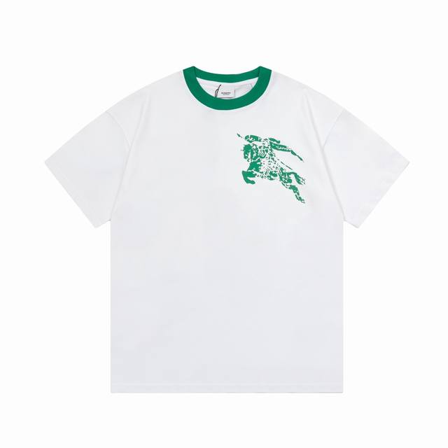 Burberry direct-printed warhorse collar with large logo. A refined update to the
