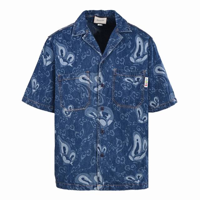 Gucci's Liquid Heart denim short-sleeved shirt draws inspiration from a collabor