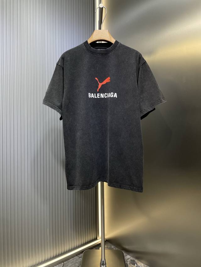 Paris co-branded collection, premium original 25Ss logo print, short-sleeved T-s
