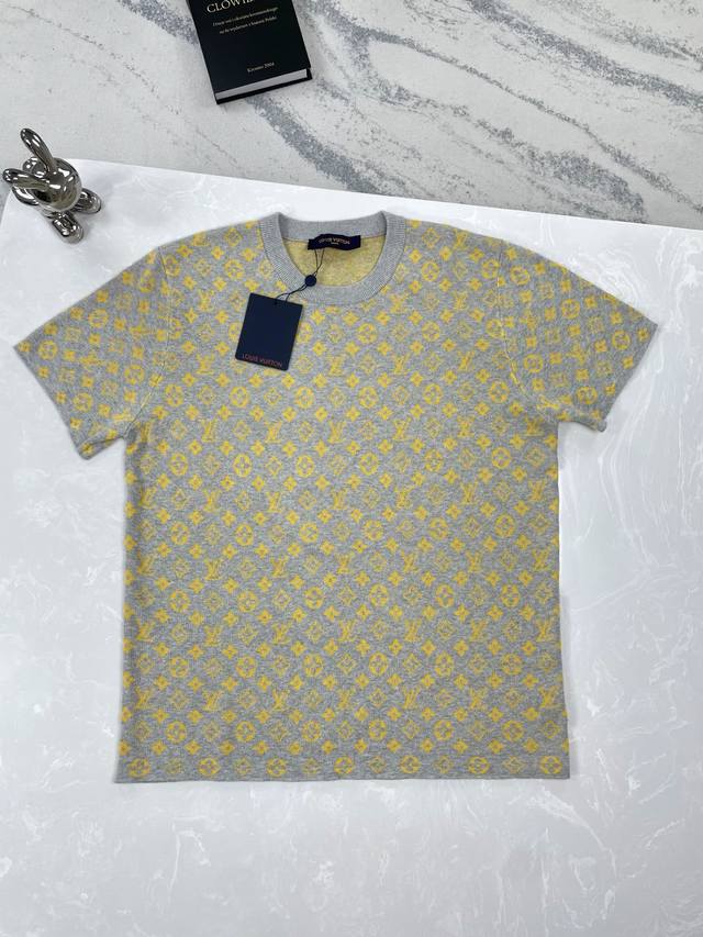 high version Louis Vuitton-Louis Vuitton-25Ss jacquard full logo knitted round n