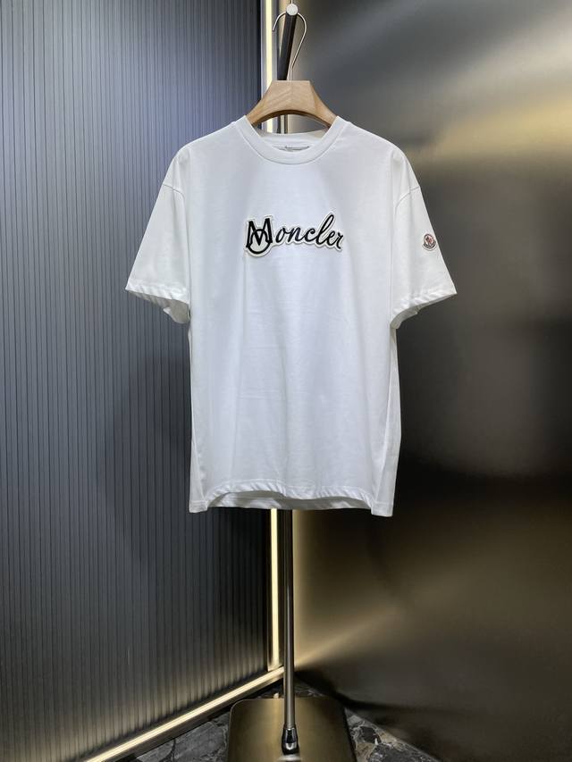 Moncler top-grade original Moncler embroidered patch logo short-sleeved fabric: