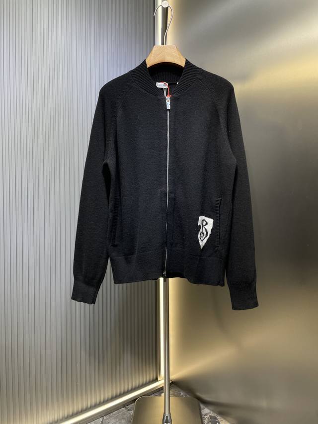 Burberry's premium original shield zipper, custom-made wool yarn-dyed exclusive