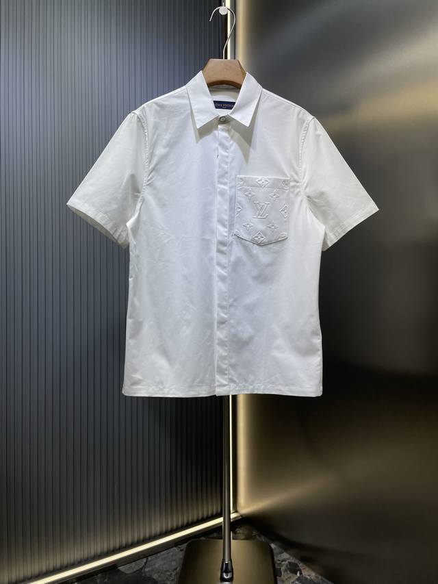 Louis Vuitton top-of-the-line original 25Ss Lv Monogram pocket short-sleeved shi