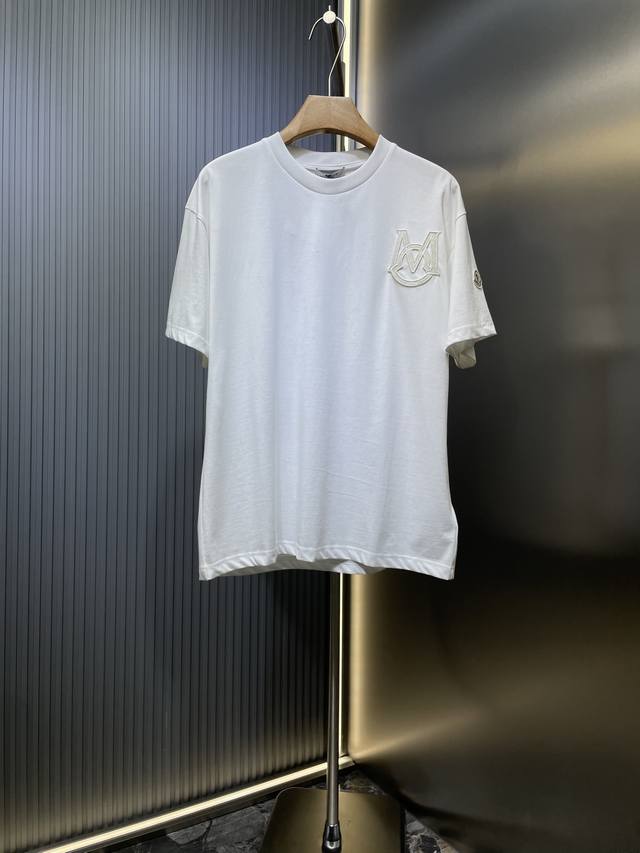 Moncler top-grade original Moncler embroidered patch logo short sleeve fabric: 2