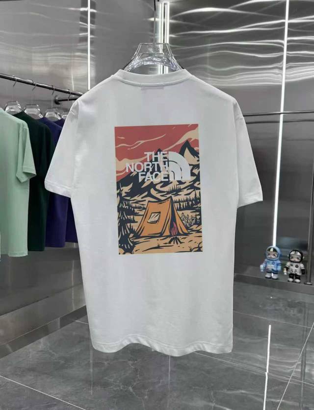 The North Face series counter retro couple print short-sleeved T-shirt with drop