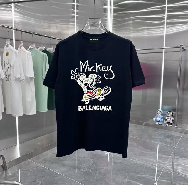 Balenciaga Skateboard Mickey Mouse series counter style retro couple print short