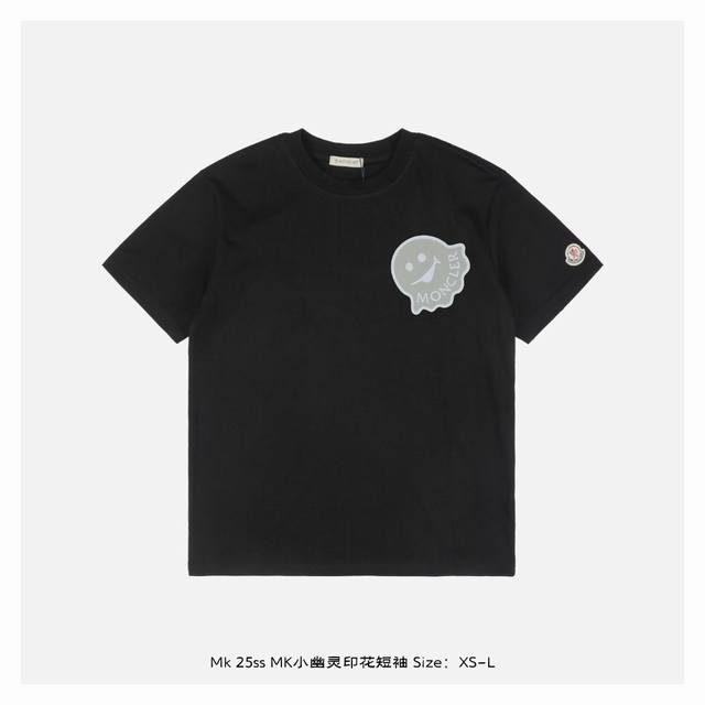 Moncler 25Ss Mk ghost print short-sleeve fabric is made of 230g combed cotton, c