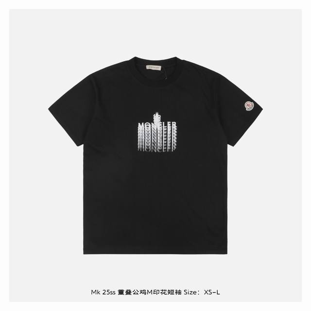Moncler 25Ss overlapping rooster M print short-sleeve fabric is made of 230g com