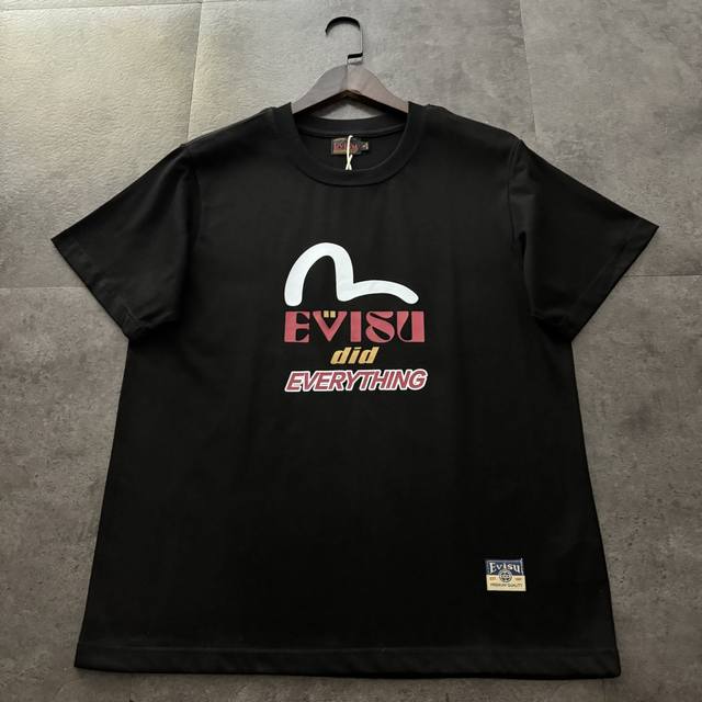 Evisu Fushen 2025 summer new fashion casual super loose totem pole printed sloga