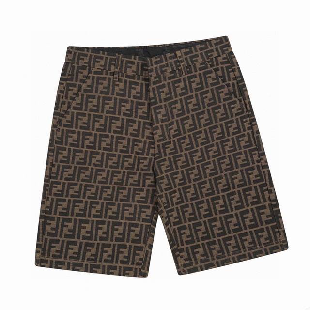 Fendi's new summer jacquard lettering casual denim shorts feature an exquisite j