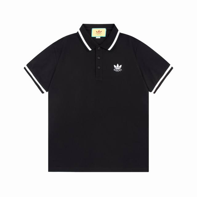 Gucci co-branded small logo embroidered color-blocked polo shirt, inspired by th