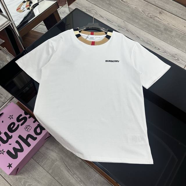 Burberry 25Ss classic embroidered logo plaid collar short-sleeved T-shirt | 717