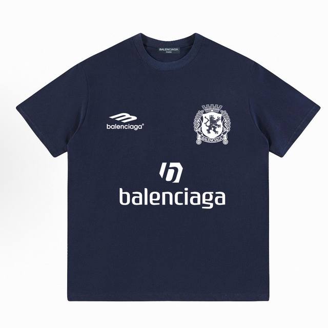Balenciaga badge crew neck short-sleeved T-shirt, unisex. Made from 260g double-